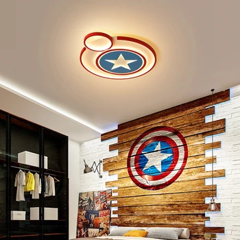 

Modern LED ceiling Chandelier for bedroom study children's room Cartoons Captain America creative lamps with remote control lamp