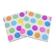 20 листов/Упаковка Салфеток красочный красивый крупный горох вечерние принадлежности ткани бумажное полотенце для дня рождения Свадьба фестиваль