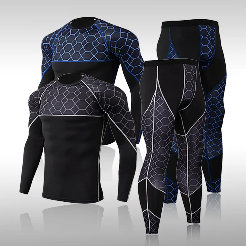 

Men's Ski Thermal Underwear Sets Sports Quick Dry Functional Compression Tracksuit Fitness Tight Shirts Compression Sport Suits