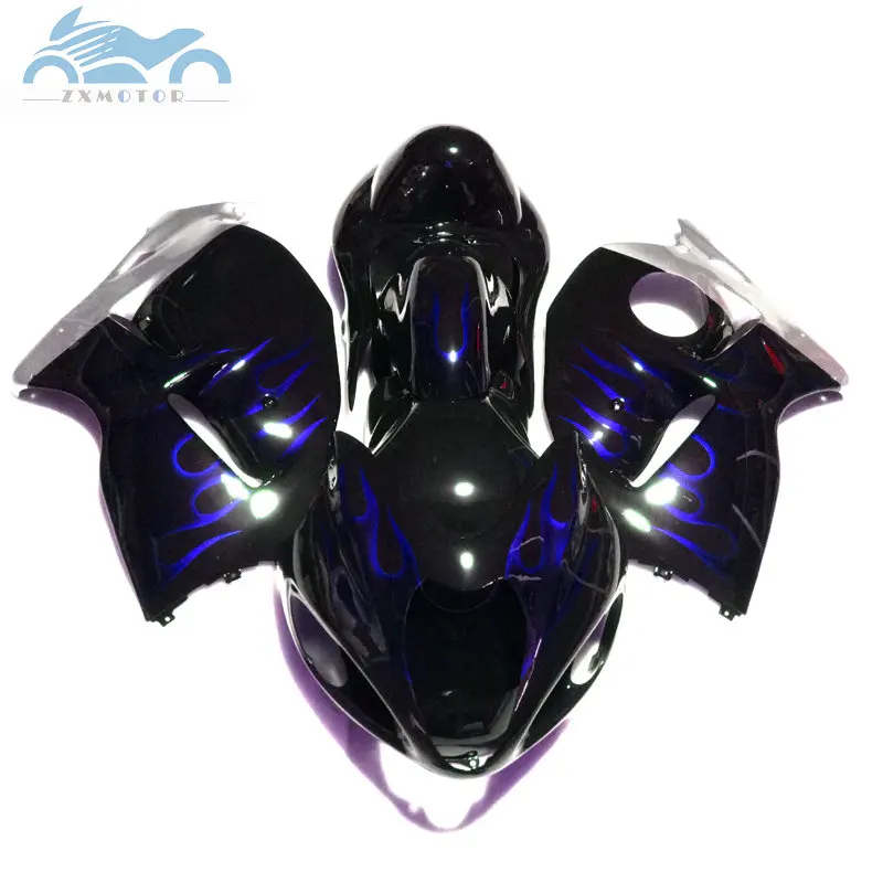 Blue Flames Индивидуальный обтекатель комплект для SUZUKI 1996-2007 GSX1300R обтекатели комплект GSXR 1300 GSX R1300 1997 2007 зеленый пламя запчастей - Цвет: Blue Flames