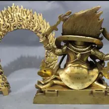 " дюймовый Тибетский латунный Буддизм Ваджра 4 руки Махакала Будда Джосс джамбала статуя набор