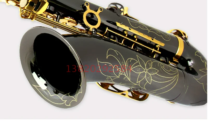 Тенор саксофон музыкальный инструмент черный никель золото Профессиональный