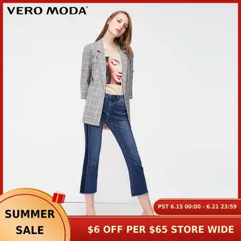 

Vero Moda Women's Plaid Print Straight Fit 3/4 Sleeves Blazer | 320108522