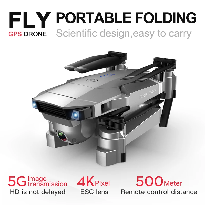 Wifi FPV RC gps Дрон HD 4K 1080P широкоугольная камера 500 м дистанционное расстояние передача в режиме реального времени высота Удержание одной кнопкой возврат