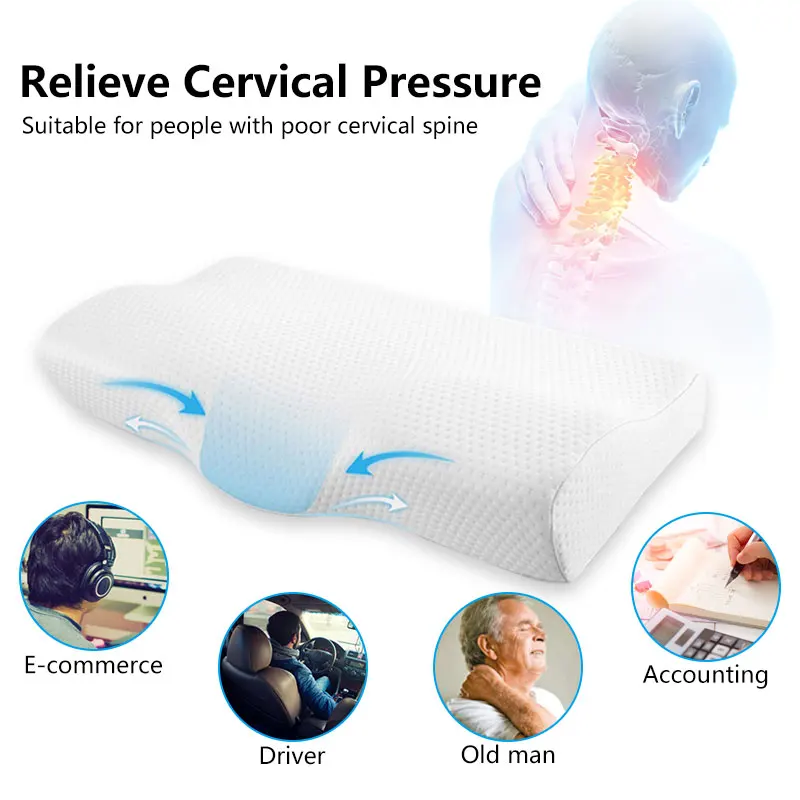 

Memory Foam Cervical Orthopedic Bedding Pillow Neck Protection Slow Rebound Memory Foam Butterfly Pillow Dormitory Available