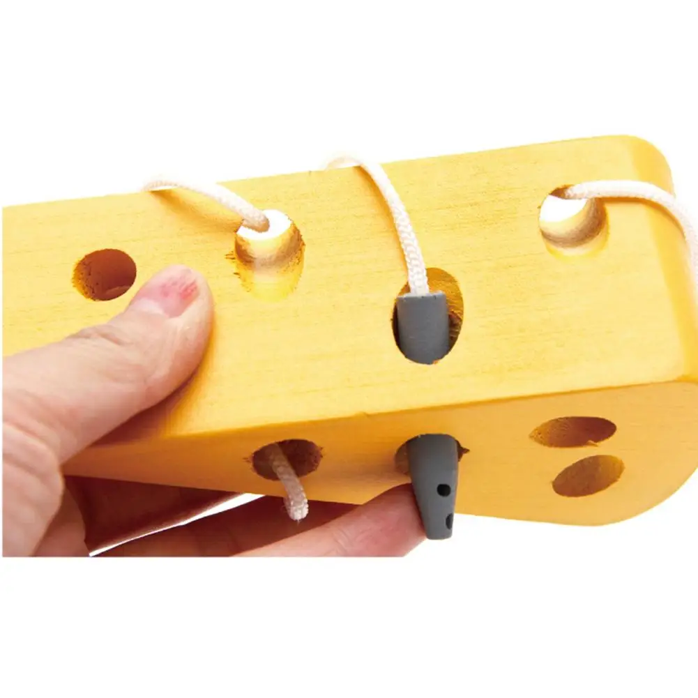 Clearance Early Education Children Series- Lines Game Woodens Lacing Cheese Toys Beneficials Wisdoms Emulate Toys