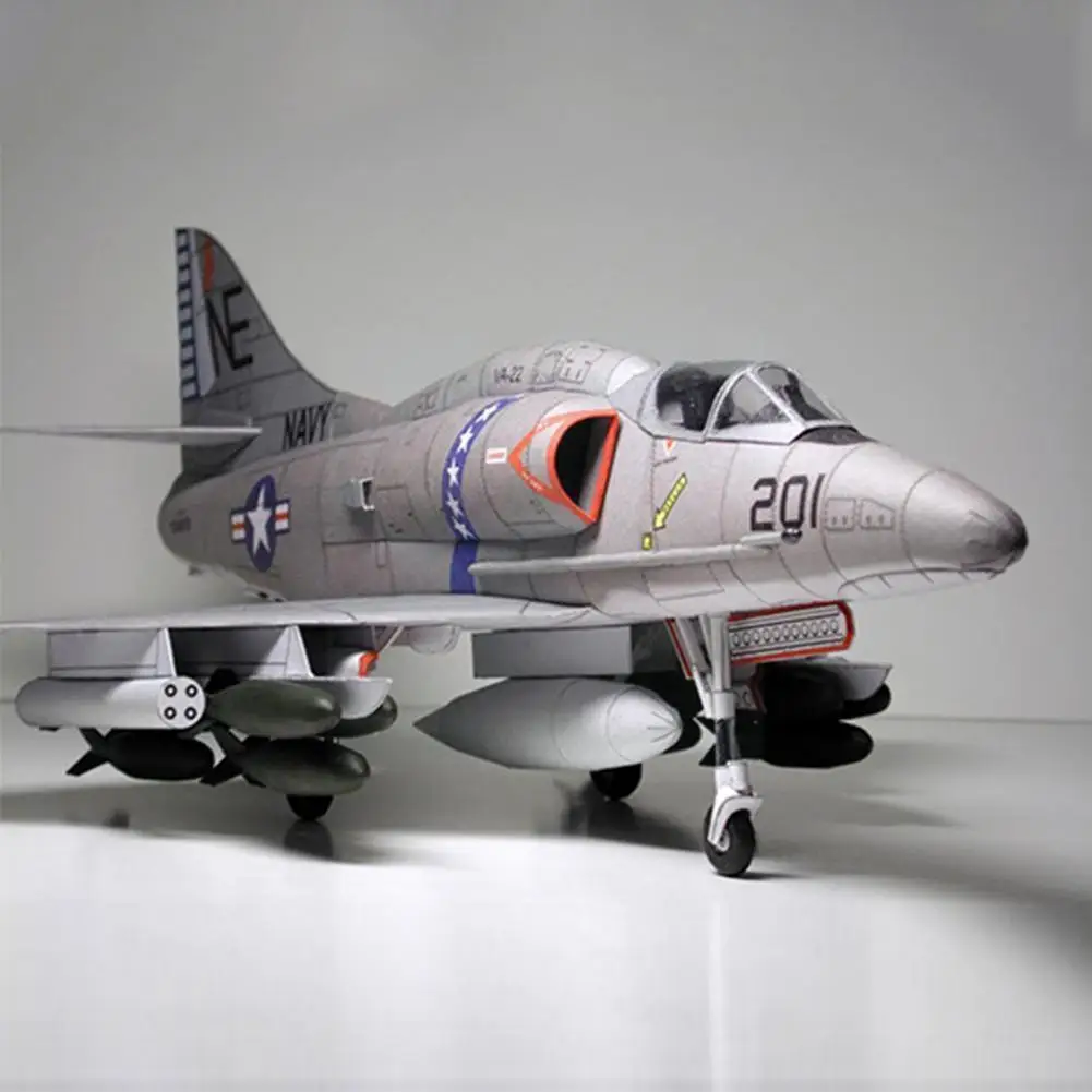 Американская модель искусственного самолета Skyhawk DIY Модель 1:33 атаки E0Q7 | Игрушки и