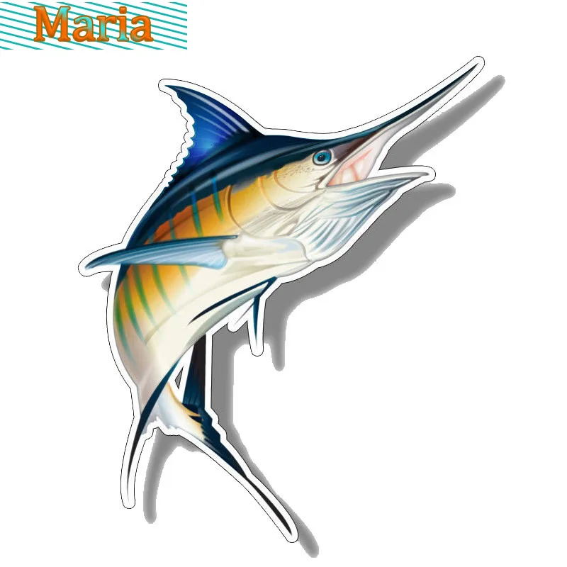 Hot Funny Fishing 3D Car Sticker Lifelike Marlin Fish Saltwater PVC Decal Boat Kayak Automobiles &amp Motorcycles Accessories | Автомобили