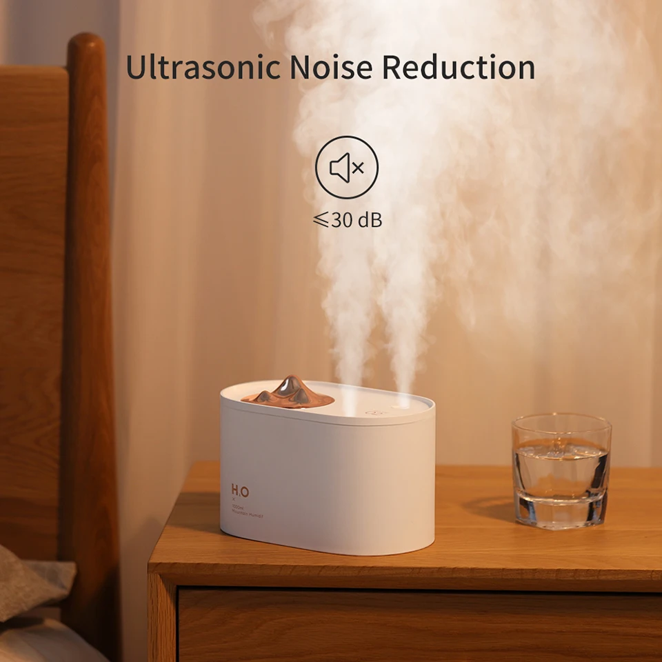 JISULIFE 1000ml Ultrasonic Air Humidifier Portable Double Mist Outlet USB Wireless Humidifiers 6