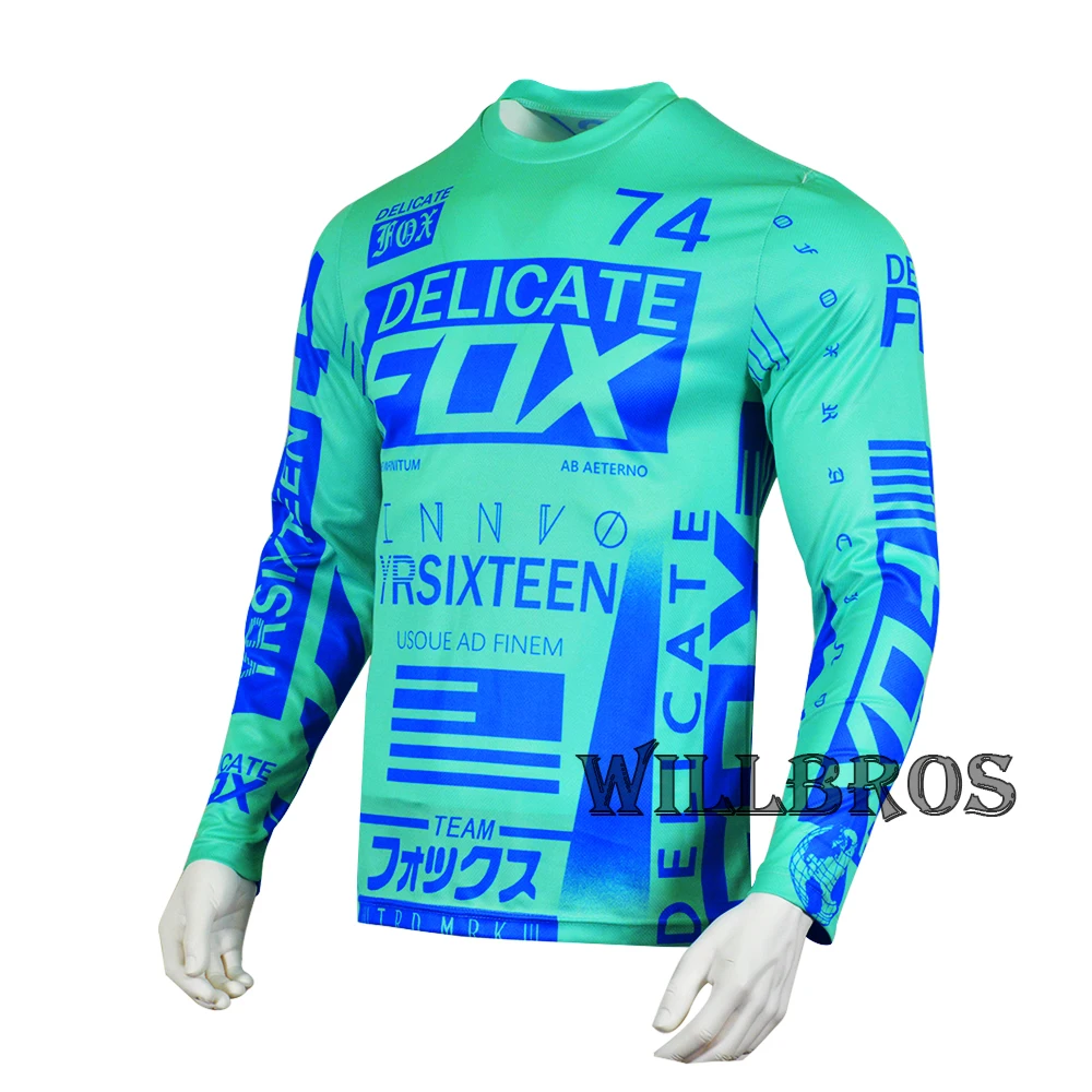 2021 Delicate Fox Revn Blue Steel Jersey Motocross MX MTB DH Mountain  Downhill Dirt Bike Off Road ATV Shirt for Men