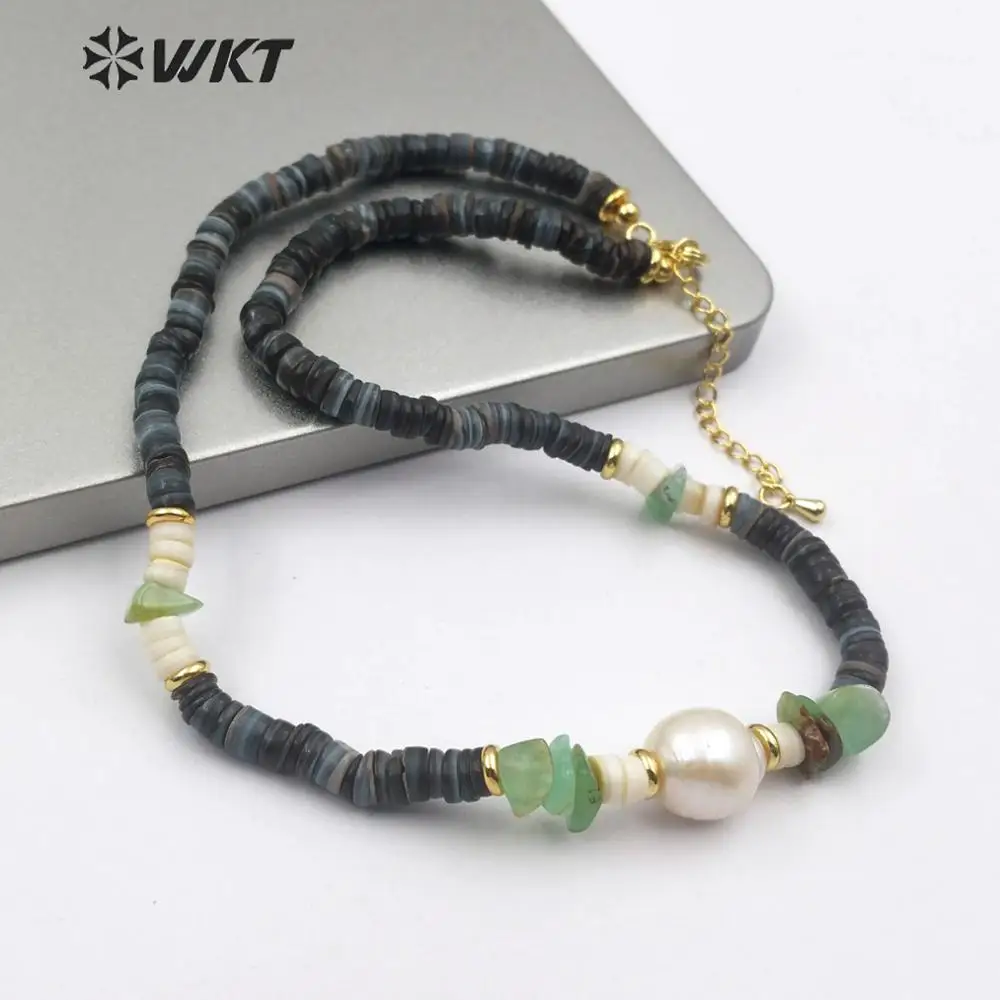 WT-JN101 WKT Natural Shell Necklace Beads Chokier In 16&quot Inch Long Women Fashion Jewelry | Украшения и аксессуары