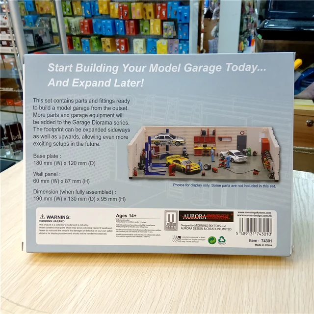 1/43 Car Model Scene Simulation Alloy Model Cars Repair Workshop Garage Scene Decoration Diy Static Display Blue 4