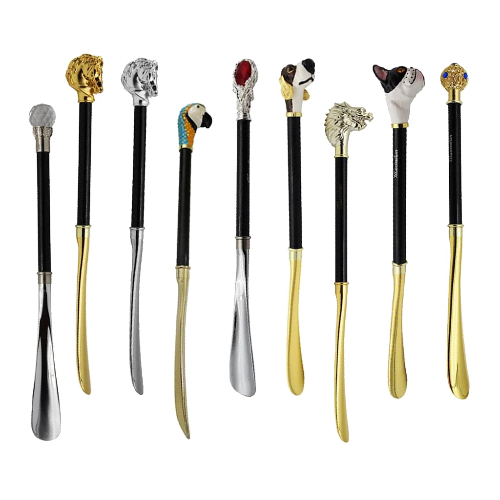 Long Metal Shoe Horn with Schima Wood Handle Solid Brass Animal Horse Head Long handle luxurious metal shoe horn Accessory Long Metal Shoe Horn with Schima Wood Handle Solid Brass Animal Horse Head Long handle luxurious metal shoe horn Accessory