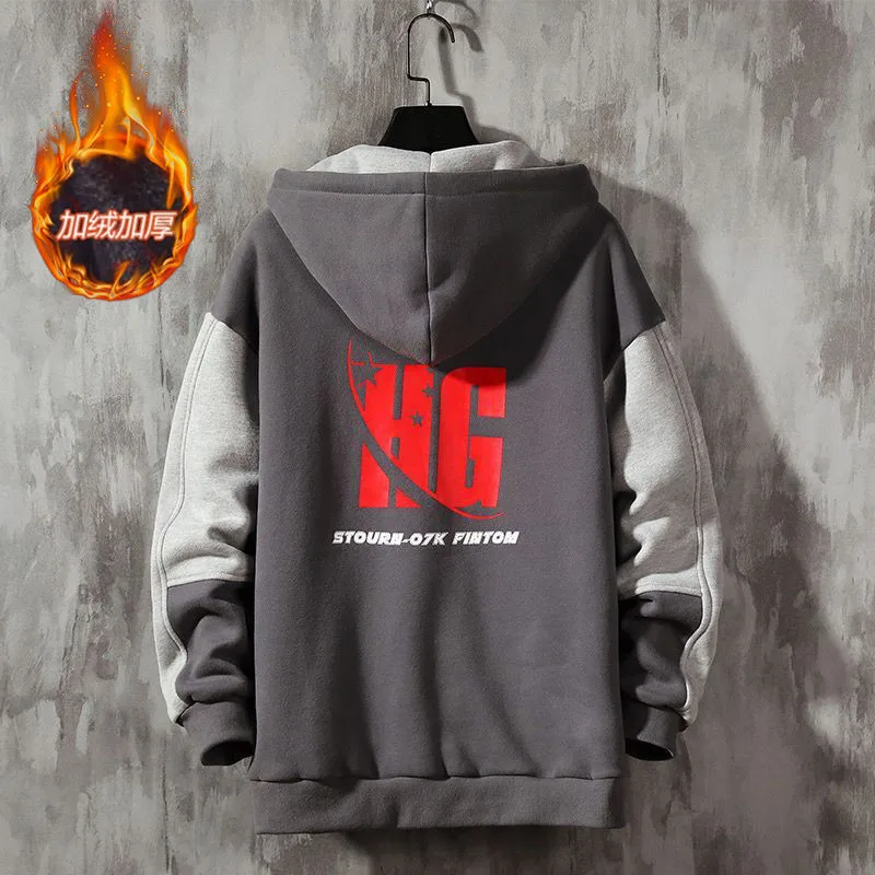 Men's Hoodies Velet  Autumn Winter Costume Home Sweatshirts Warm Male Clothing Cotton Hip Hop Tops Fashion Pullovers