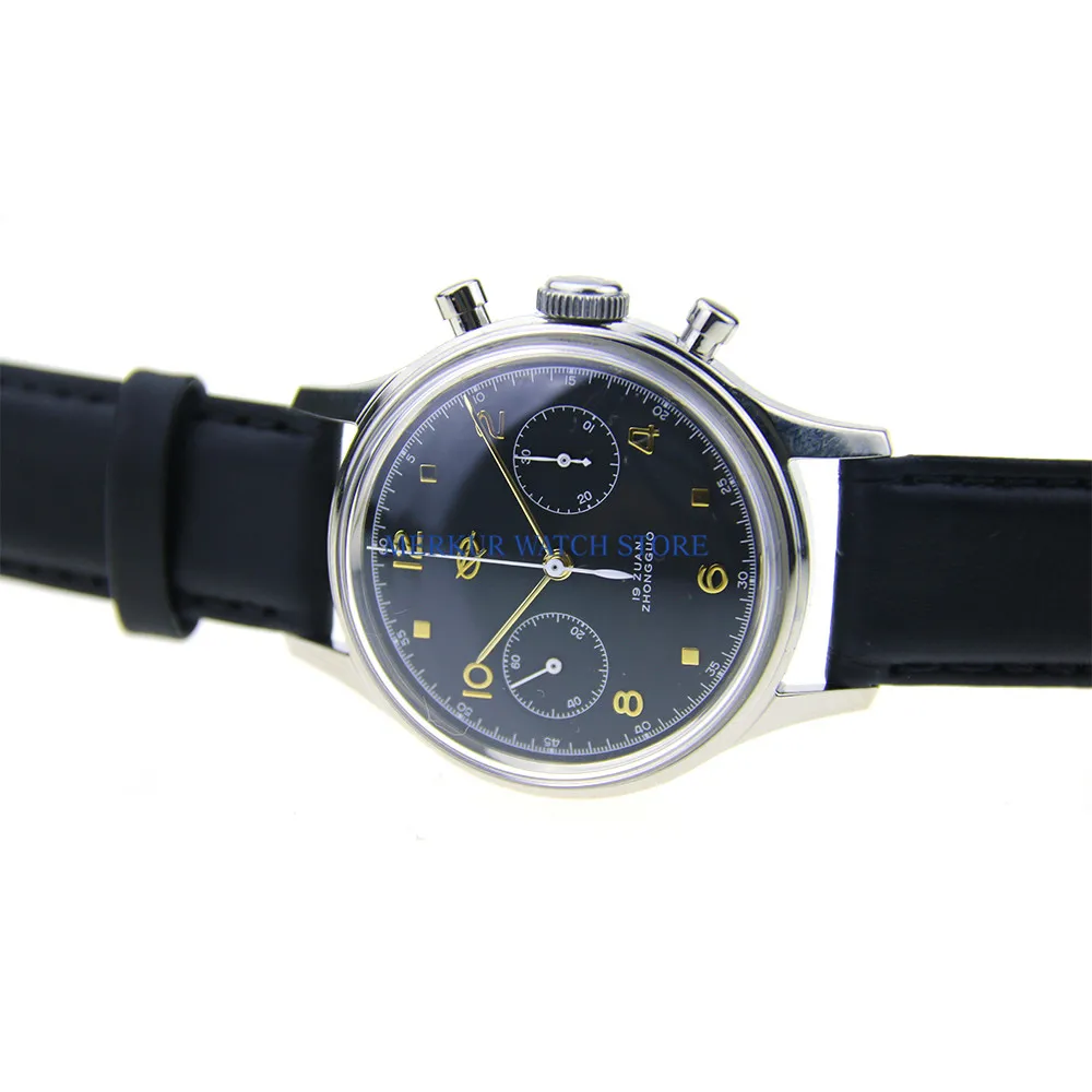 

Red Star Mechanical Chronograph For Seagull 1963 ST1901 Movement Mens Pilot Watch Flieger B-UHR Handwinding Military Panda Blue