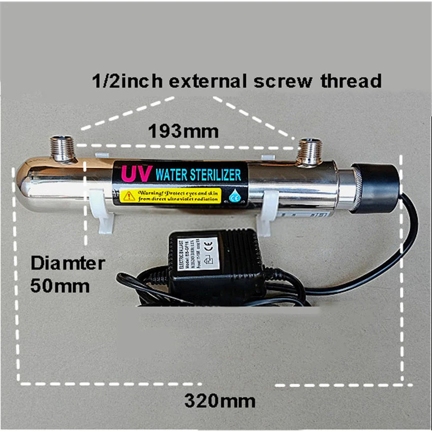 

Ultraviolet Disinfection UV Tube Lamp Stainless Steel 12W UV Water Sterilizer Disinfecting Lamp Direct Drinking Water Purifier