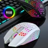 Ratón de juego recargable 2,4G inalámbrico ratón 8 llaves 1600DPI ajustable ergonómico RGB retroiluminado con LED Gamer ratón para PC portátil ► Foto 3/6