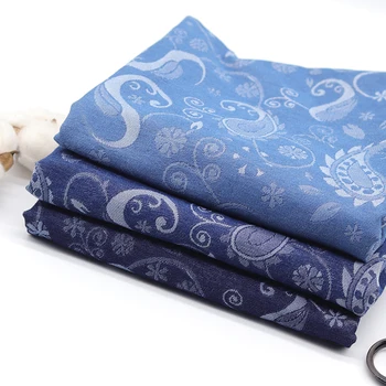 

Blue Paisley Jacquard Blue Jeans Fabric For Sewing Pants Jackets Demin Fabrics For DIY Clothes Materials Telas Tissus