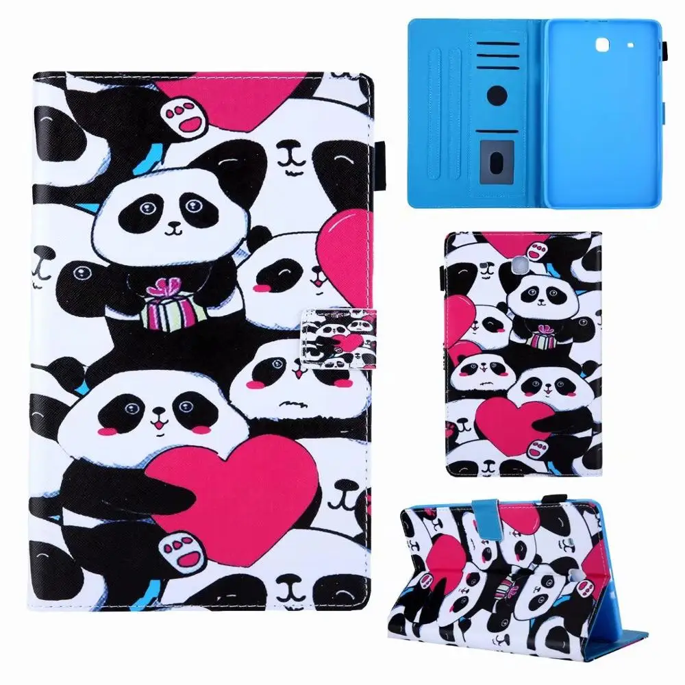 Lovely Kids Cartoon Leather Tablet Case For Samsung Galaxy Tab E T560 SM-T560 T561 9.6&quot Wallet clip Flip Stand Cover Funda+pen |