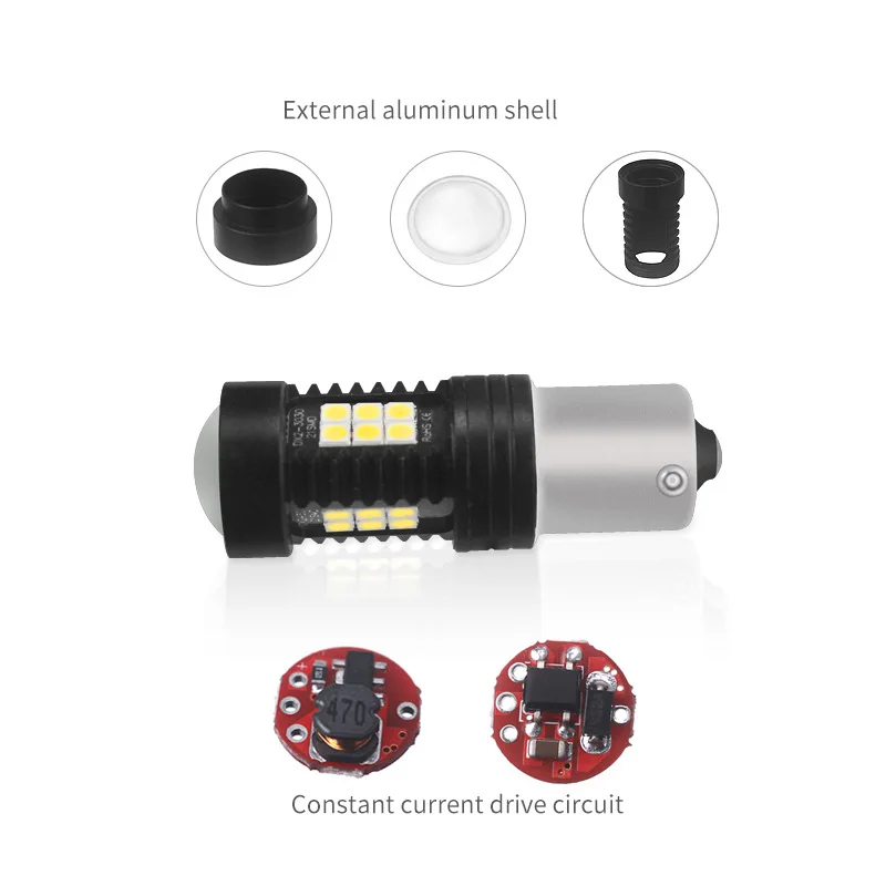 Led Car Backlight Refit Super Bright Cree Brake Lights Turn Signal After the Fog Lamps 3030 21SMD 1156 S25 21W Car LED Bulbs