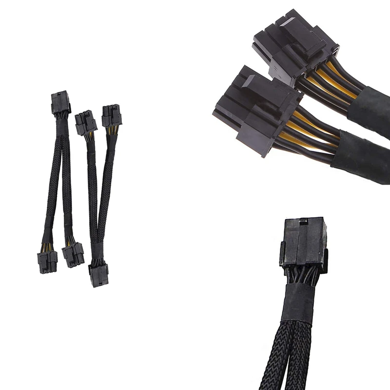 Кабель-удлинитель с Y-образным разветвителем 20 см GPU PCIe 8 Pin Female/Dual 2X (6 + 2) Male PCI Express