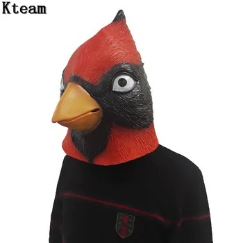 

Funny Party Cosplay New Design 3D Soft Red Bird Carnival Party Masquerade Mask Parrot Head Mask Cute Animal Head Party Cosplay