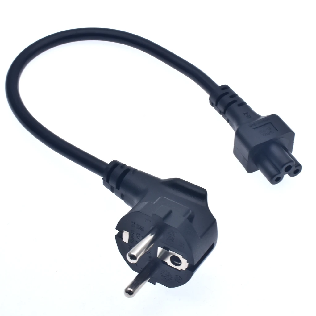 Eonvic 1 фут Европейский короткий дорожный шнур питания CEE7/7 штекер к IEC 320 C5 разъем