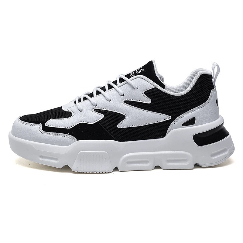 

Newest Stylish Four Seasons Running Shoes For Men High quality White Black Sneakers Lace-Up Lightweight Breathable Walking Shoes