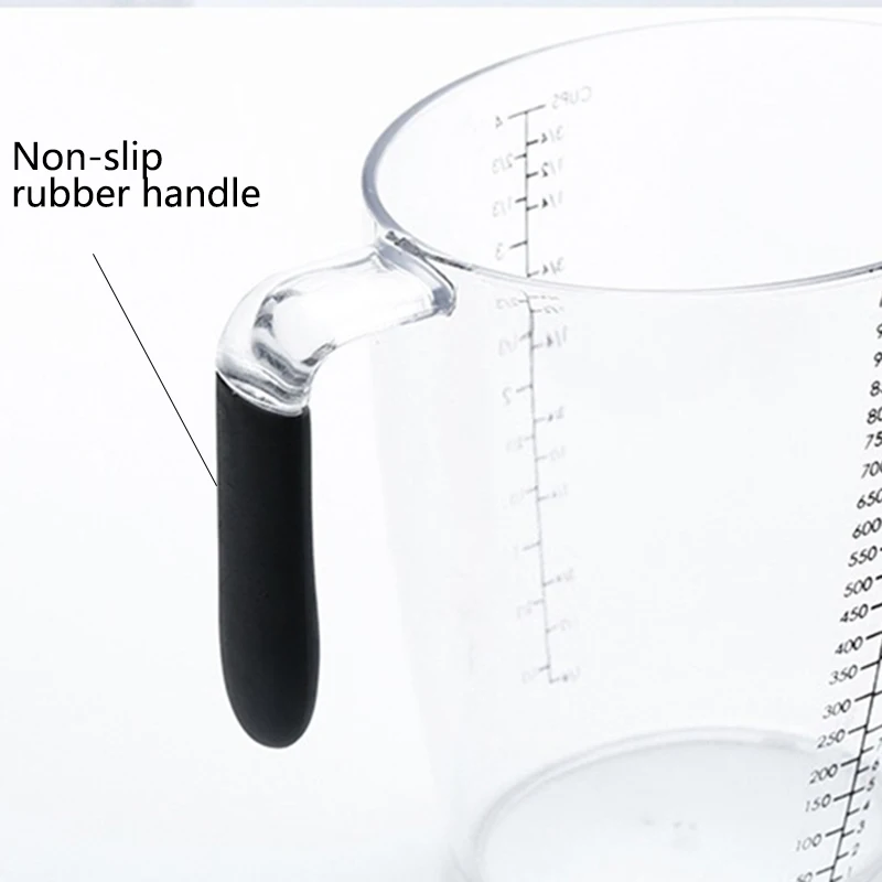 3 Pieces Angled Measuring Cups Plastic Liquid Measuring Cup Small Slanted Measuring Cup BPA Free Liquid Nesting Stackable Measuring Cups, 200/400/