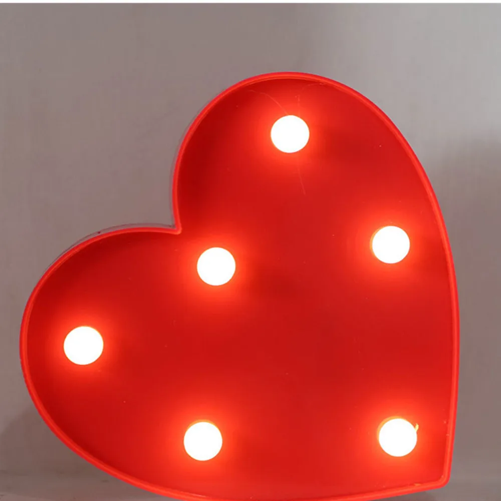  3D Love Heart Marquee Letter Lamps Indoor Decorative Nights Lamps LED Night Light Wedding Decor Rom - 4000062902391