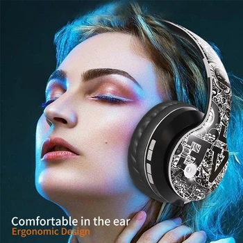 

over ear Headphones microphone Bluetooth Wireless Foldable Headphone gaming music headset Automatic pairing For iphone xiaomi