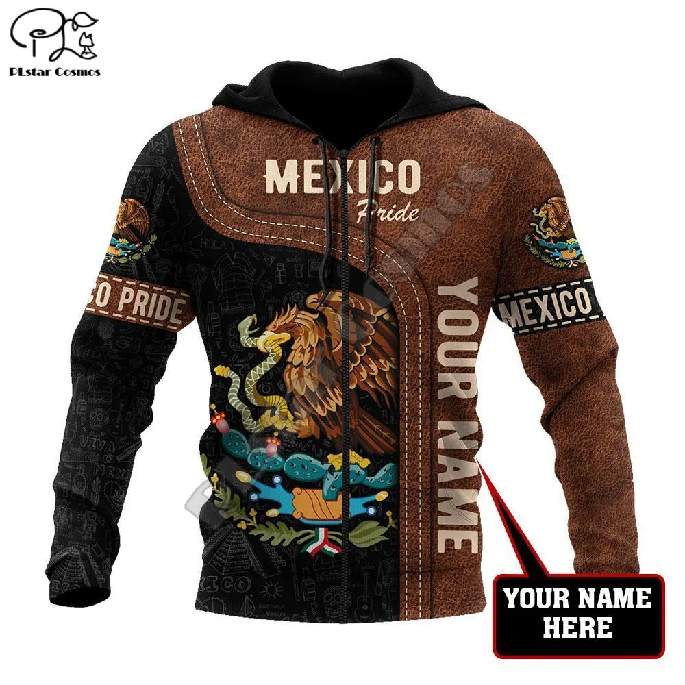 PLstar Cosmos National Emblem Mexico Flag 3D Printed Hoodies Sweatshirts Zip Hooded For Men And Women Casual Streetwear Style-26