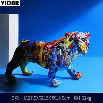 

VIDAR Simple Creative Living Room Color Dog Decorations Home Entrance Wine Cabinet Office Decoration Resin Crafts