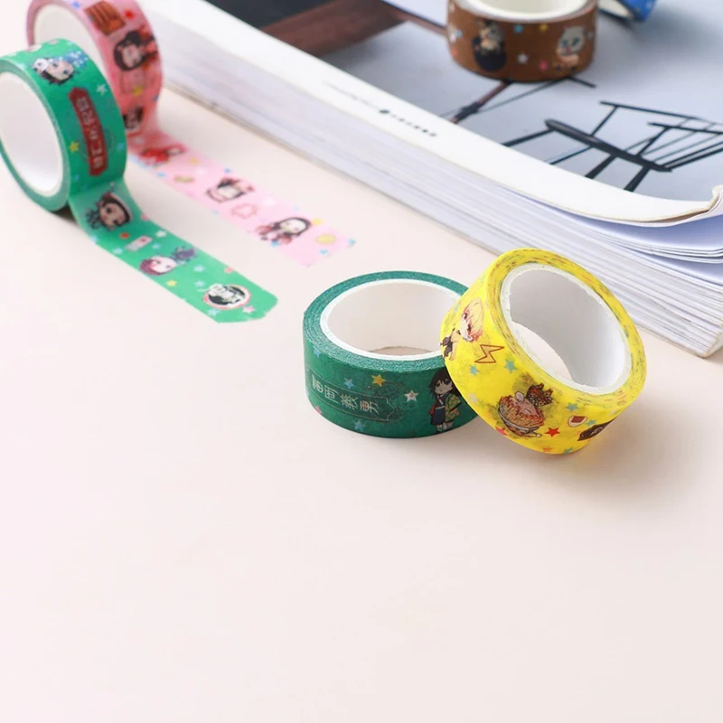 1Pc Demon Slayer Anime Washi Tape Crafts Adhesive Paper  Diy Scrapbooking  Masking Tape Printed Pattern Sticker Decals