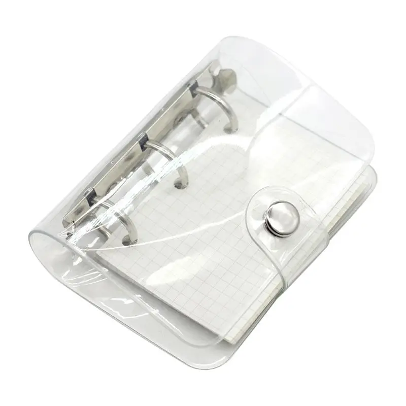 3 отверстия мини ПВХ свободный лист прозрачный Дневник Блокнот Карманный