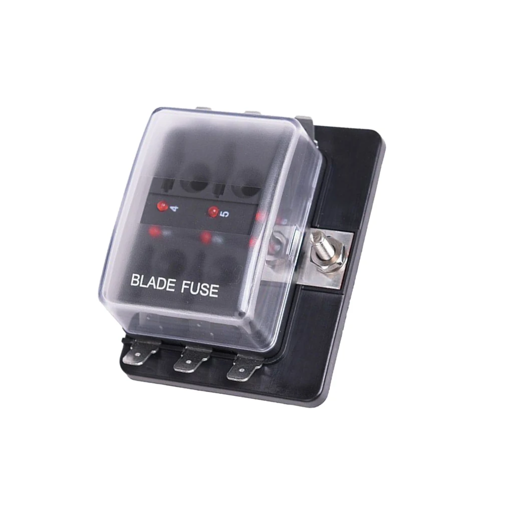 6-Way Car Blade Fuse Box Block Holder ATO/ATC Automobile Marine Boat DC32V