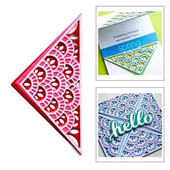 

2020 New Layered Scalloped Corner Background Metal Cutting Dies Stencils For Scrapbooking Paper and Card Making Craft No Stamps