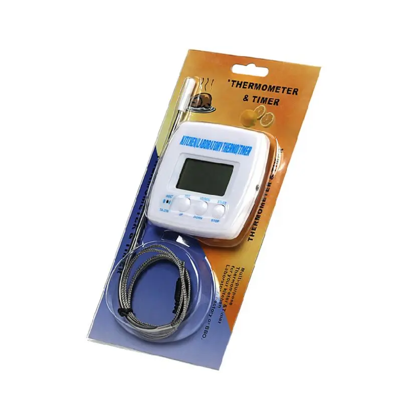Digital Food Temperature Meter Timer Lcd Display Long Probe Cooking Meat BBQ Grill Liquids Kitchen Temperature Measuring Tools