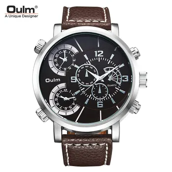 

2020 Personalized Men Watches 3 Time Zone Large Dial Quartz Watches Men Fashion Sport Aviator Watches Dropshipping reloj hombre