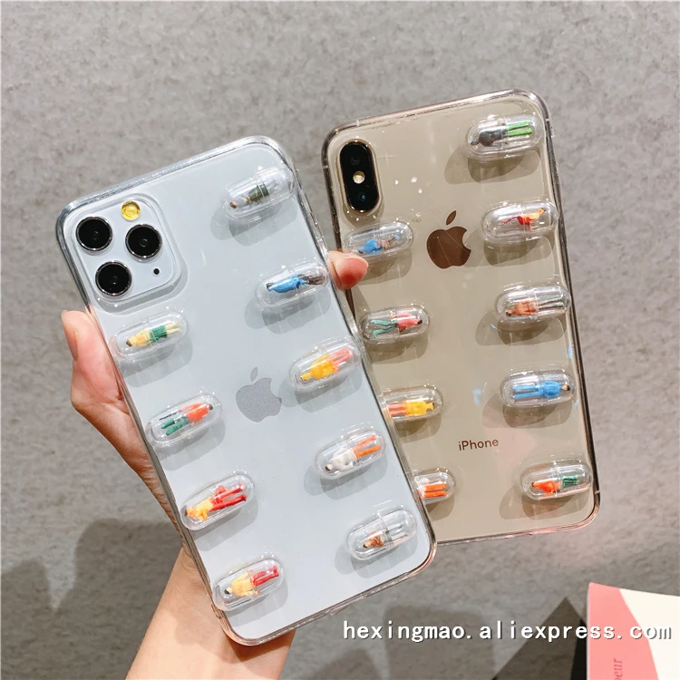Чехол для iphone 11 11Pro Max 6 6S 7 PLus X XS XR с объемным рисунком из мультфильма мягкая задняя