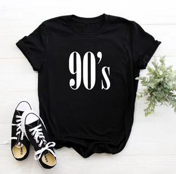 

Funny Casual Cotton T-shirt With 90 S Letters T Shirt Women Kawaii Punk Korean Style Tumblr Plus Size Tee Shirt Femme Clothes