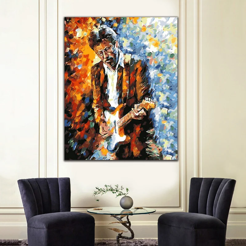 

DIY colorings pictures by numbers with concert performer picture drawing Relief painting by numbers framed Home