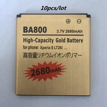 

10pcs/lot for SONY Xperia Replacement Rechargeable Phone Battery BA800 for Xperia S V SL LT26i LT25i / Xperia Arc HD AB-0400