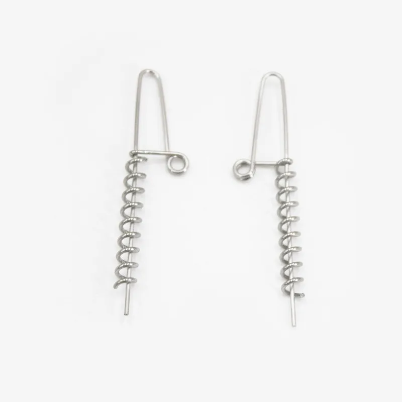 Soft Fishing Bait Connector Worms Lure Spring Lock Pins 45/60MM To Fixed Latch Needle Soft Lures Pesca Accessories 20pcs/lot fishing accessories,fishing line connectors,fishing tools,fishing tool,fishing tackle