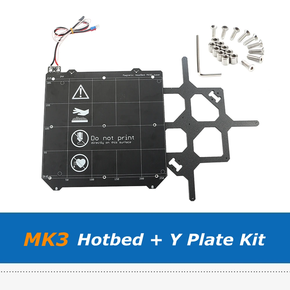 24V MK52 Magnetic Hotbed Heatbed + MK3 Y Carriage Bracket + Spacer Scew Set For Prusa I3 MK3/MK2/MK2.5 3D Printer Platform Parts upgrade hotbed bracket support y carriage anodized aluminum plate for prusa 3d printer parts