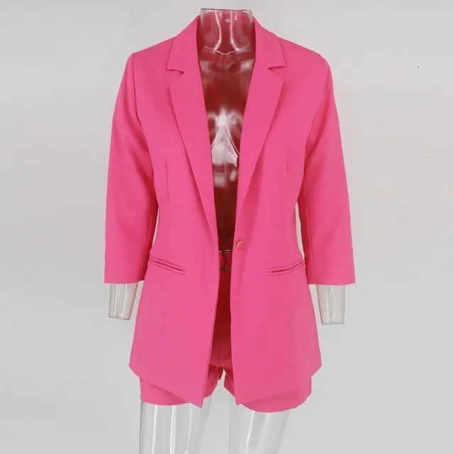 Женский спортивный костюм Ceremokiss, комплект из 2 предметов,, рабочие блейзеры, темпераментные женские комплекты из двух предметов, штаны, брюки, костюм, комплект одежды - Цвет: Rose