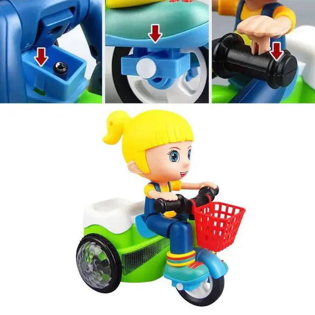Electric Tricycle Toys 360 Degree Rotating Stunt Bicycle Music Light Toy Parent-child Kids Gifts 5
