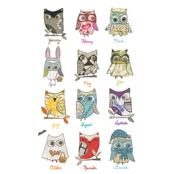 

2 PCS Cosas Kawaii Month Owl DIY Uncut Autocollant Stationery Scrapbooking Planner Sticker Cute Travel Bullet Journal Supplies