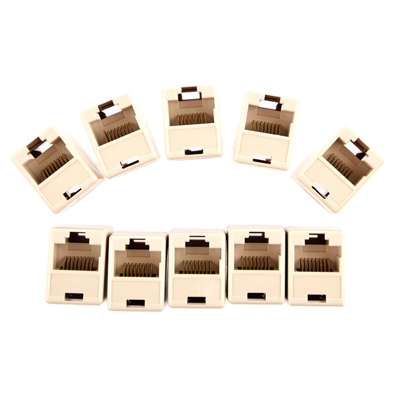 10 шт. Rj45 Cat5 муфты столярные половые смены и 5 бежевый пластик Rj11 6P4C женский/женский