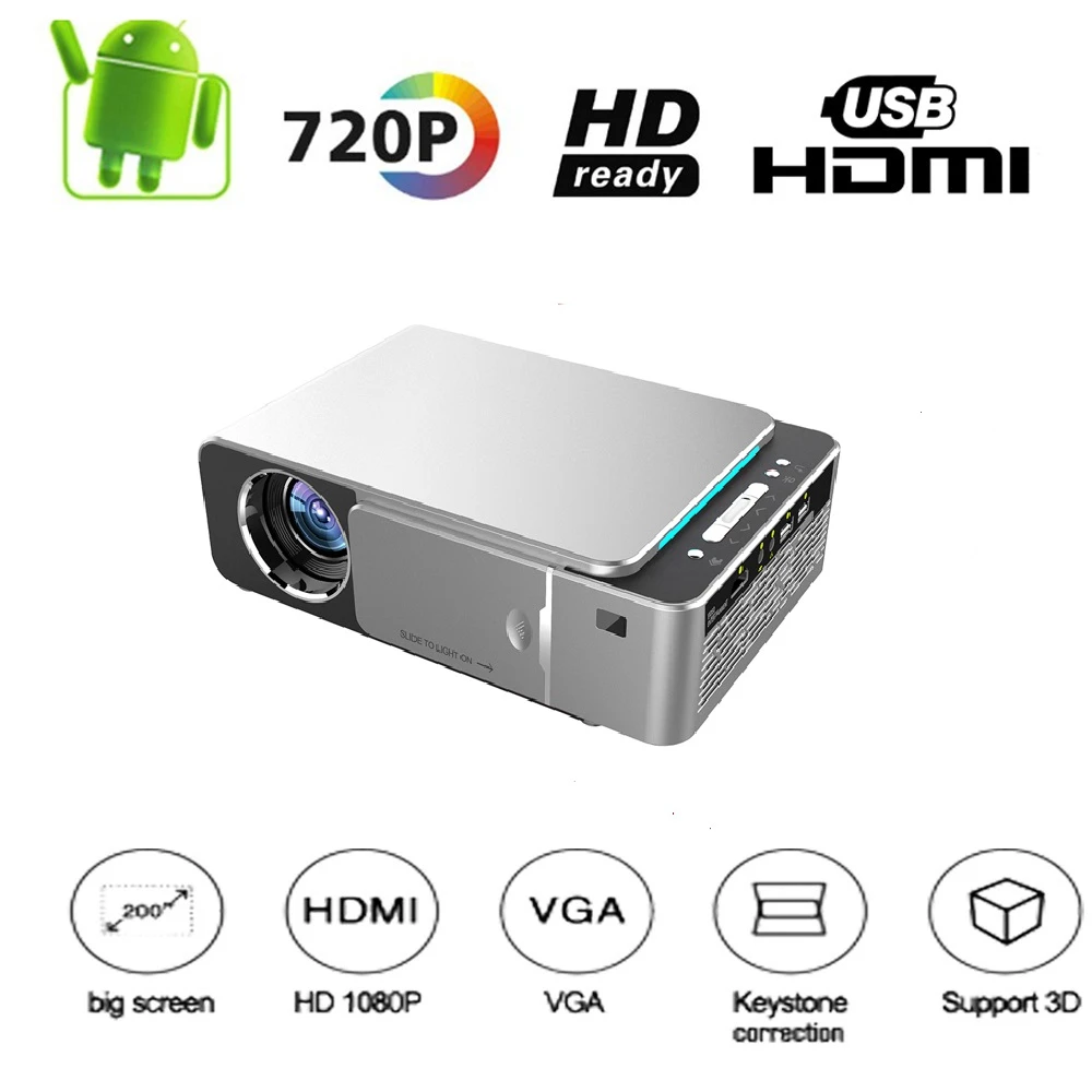 regelmatig in de buurt Tegen T6 3500 Lumens HD Portable LED Projector 1280*720 Native Resolution 720P HD  Video Projector USB VGA Beamer for Home Cinema| | - AliExpress